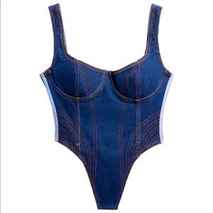 Adidas X Ivy Park “Rodeo” Denim Bodysuit